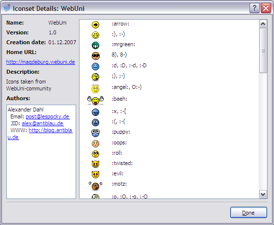 Screenshot Psi Iconset »WebUni«